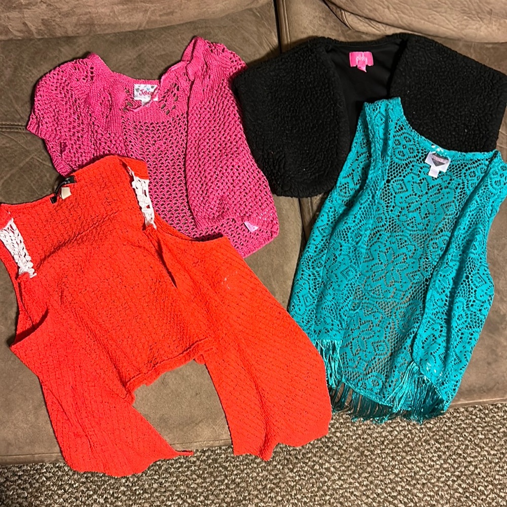 Shoulder covers for dresses or vests over shirts
